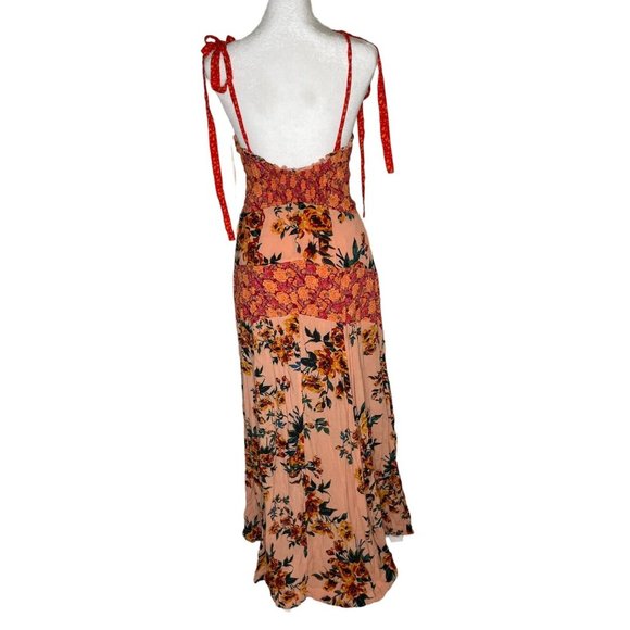 Free People Floral Patchwork Maxi Dress - Pink and Peach - Picture 5 of 10